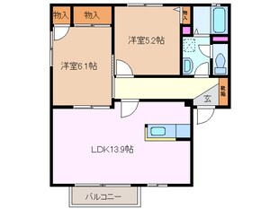 赤堀駅 徒歩9分 2階の物件間取画像